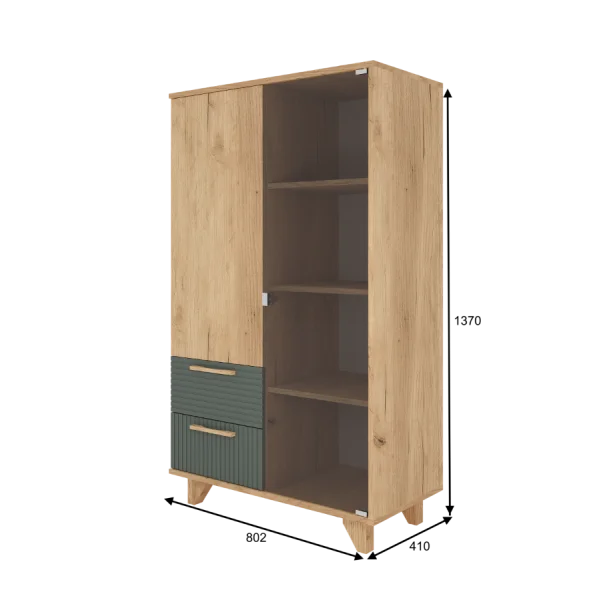 Шкаф-витрина Ньерд дуб вотан/можжевельник