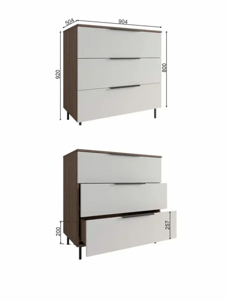 Комод Роза 900 орех франклин/графит скин ройс