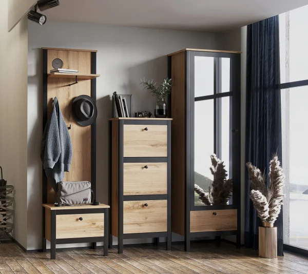 Тумба для обуви Лофт SFB3B/50 дуб вотан/черный