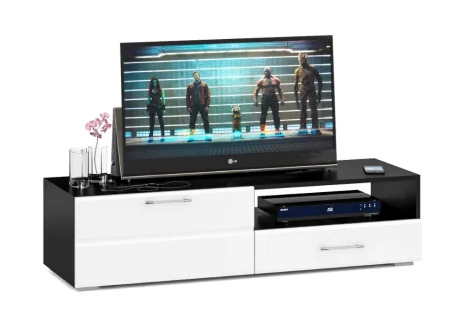 Тумба под ТВ Ларго 1.4 венге/белый глянец