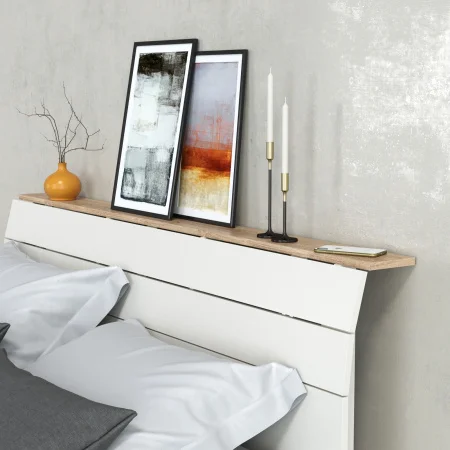 Кровать Муссон 11.41 белый/дуб эндгрейн элегантный