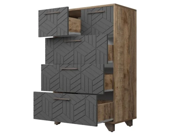 Комод Амстердам дуб самдал/серый графит