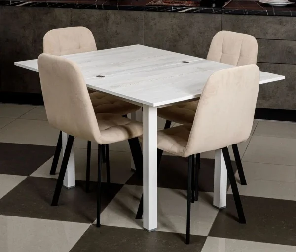 Стол обеденный раскладной белый