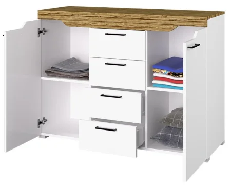 Комод Милана белый/сосна гранд