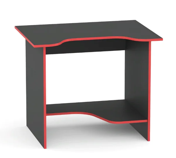 Стол компьютерный Кст-03 чёрный с красной кромкой