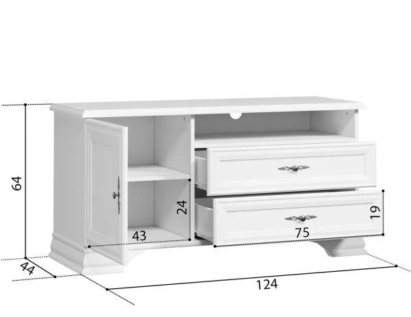 Тумба под телевизор Кентаки RTV 1D2S белый