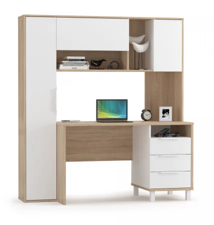 Стол компьютерный Комфорт 12.95 дуб сонома/белый