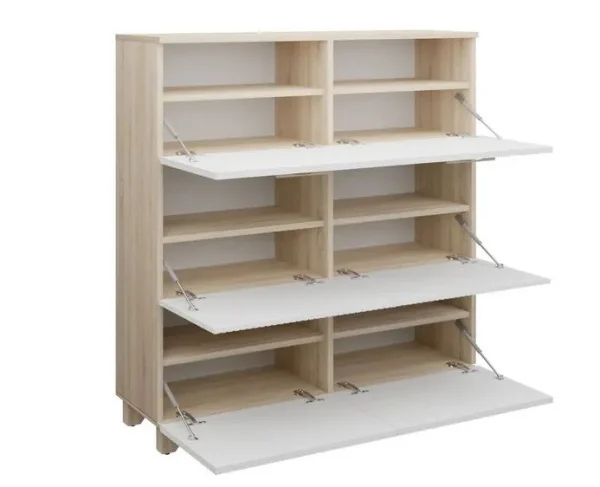 Обувница Копенгаген 6 ящиков дуб сонома/белый матовый