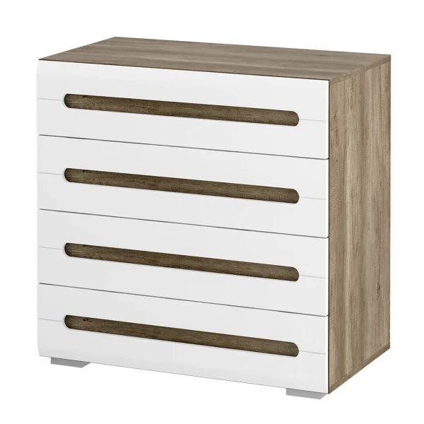 Комод Наоми КМ-09 дуб каньон/белый глянец