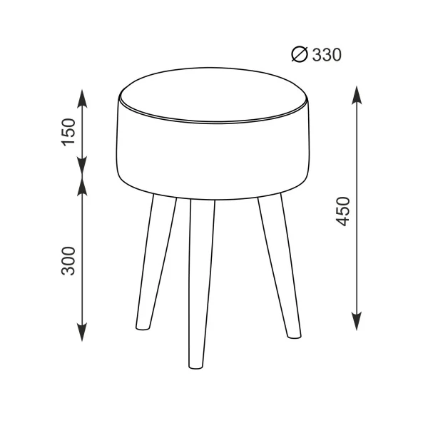 Банкетка 6-5132 Юна серая с рисунком