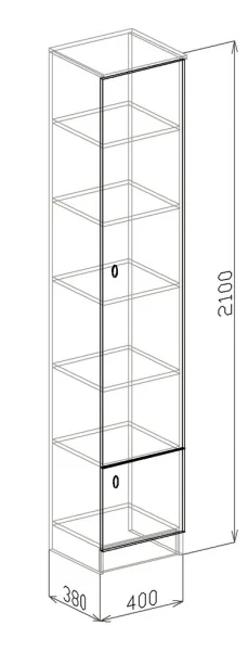 Пенал София-2 венге/белый дым