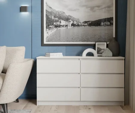 Комод шесть ящиков Мори МК 1386 сатин