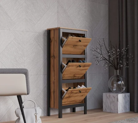 Тумба для обуви Лофт SFB3B/50 дуб вотан/черный