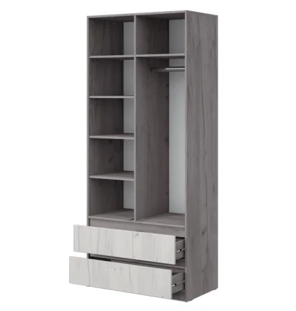 Шкаф Соната №3 900 дуб крафт серый/дуб крафт белый