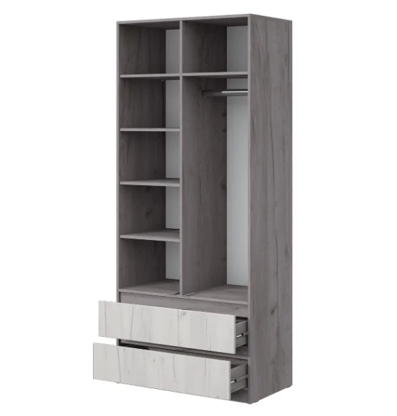 Шкаф Соната №3 900 дуб крафт серый/дуб крафт белый