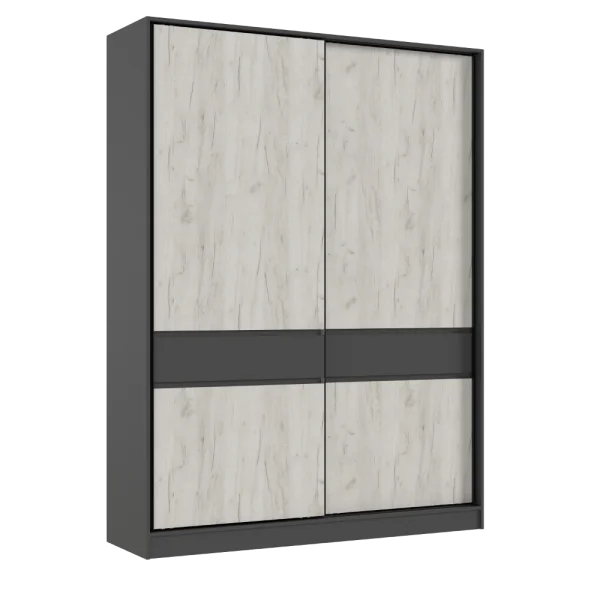 Шкаф-купе Роджинамиф 1800 графит/дуб крафт белый