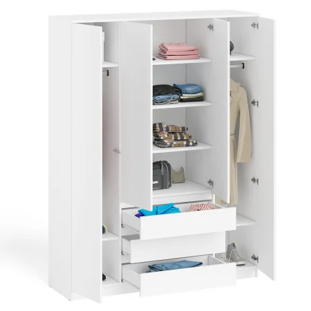 Шкаф с тремя ящиками и четырьмя дверками МШ 1600.1 белый