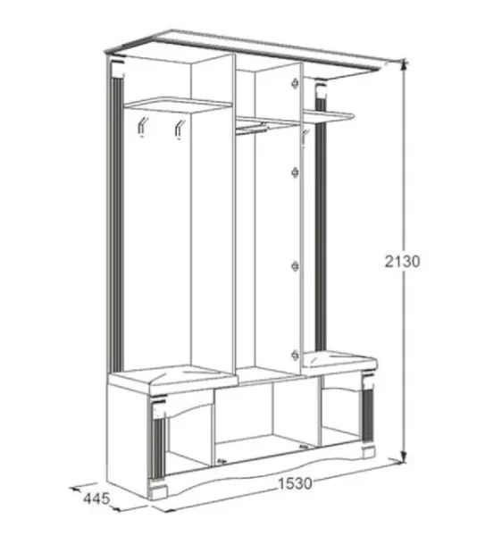 Прихожая Саша-17 белый/анкор светлый
