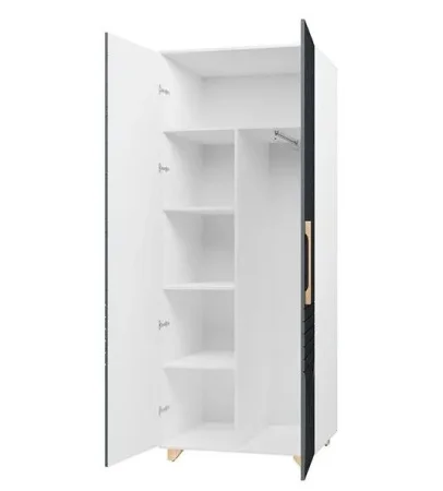 Шкаф 2-х створчатый Копенгаген белый/серый графит