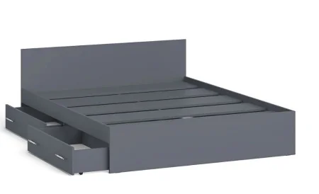 Кровать с ящиками Мори графит