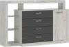 Комод Ангара дуб крафт белый/графит