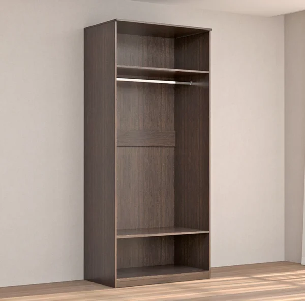 Шкаф 2-створчатый с зеркалом Кэт-4 венге/caiman темный