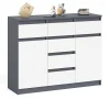 Комод с ящиками и дверками МК 1200.4 графит/белый