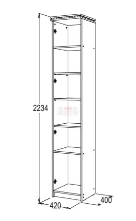 Шкаф 1-дверный для белья Ольга-13 ясень анкор темный/ясень анкор светлый