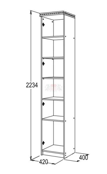 Шкаф 1-дверный для белья Ольга-13 ясень анкор темный/ясень анкор светлый