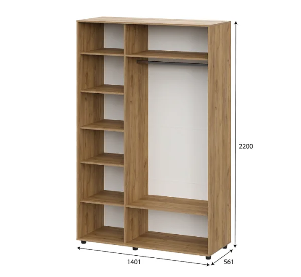 Шкаф трехстворчатый Милан дуб золотой/белый матовый