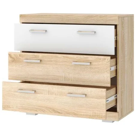 Комод Соната КС-900 дуб сонома/белый глянец