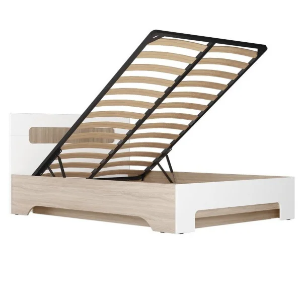 Кровать Палермо-3 ясень шимо светлый/белый глянец