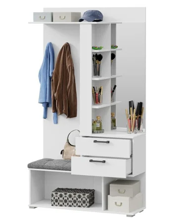 Вешалка с крючками и зеркалом Эрика