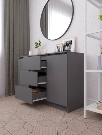 Комод с ящиками и дверками Мори МК 1203 графит