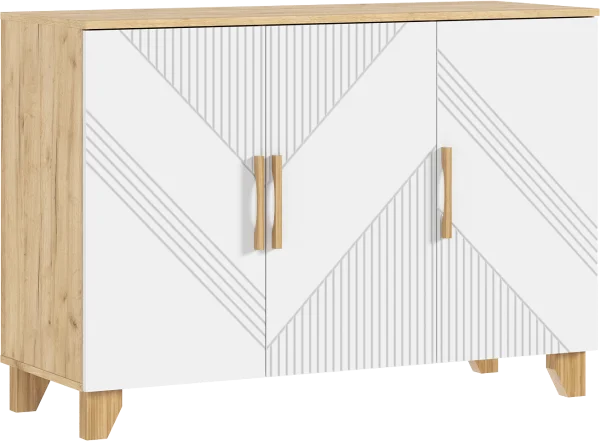 Комод Ирис 1200 браш вайт/дуб крафт