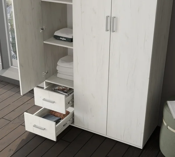 Шкаф Соло-1 (Нельсон ШК-01) дуб крафт белый