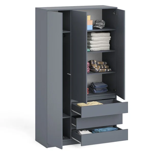 Шкаф с тремя ящиками и тремя дверками МШ 1200.1 графит