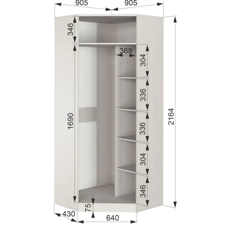 Угловой шкаф Азалия-23 бодега белый