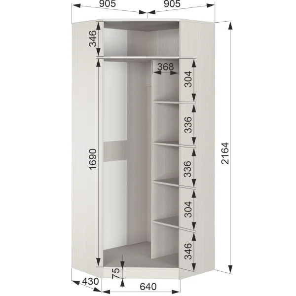 Угловой шкаф Азалия-23 бодега белый