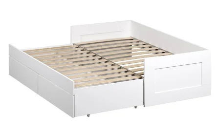 Кровать раздвижная с ящиками Сириус 90х200 белый