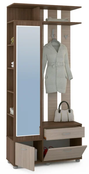 Прихожая Глория 136-02Р ясень шимо тёмный/ясень шимо светлый