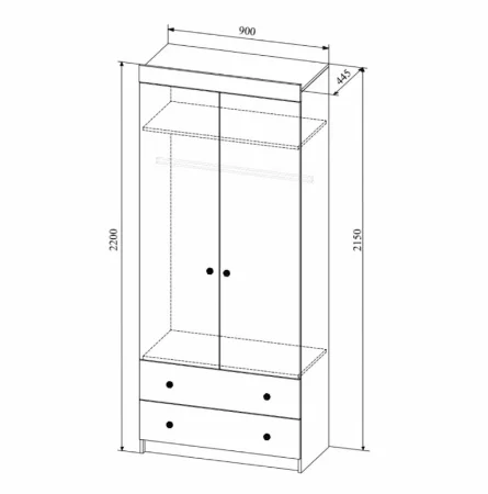 Шкаф Лавис ШД 900.1 белый/белый софт