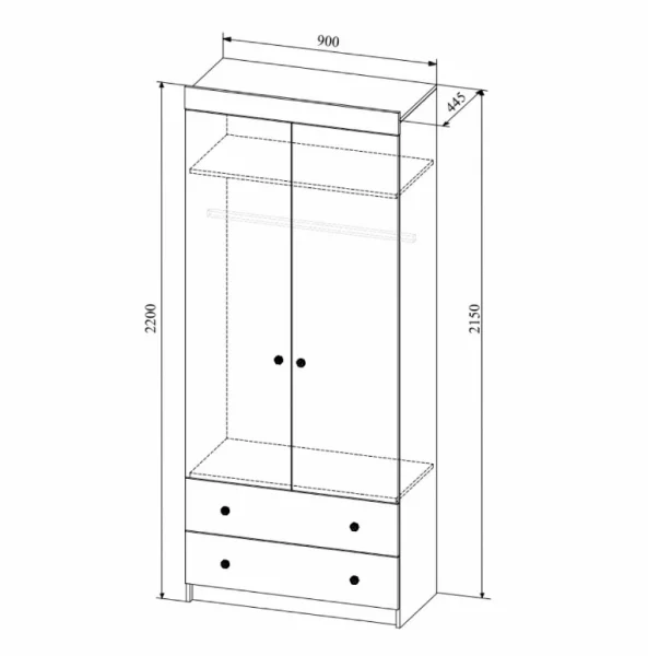 Шкаф Лавис ШД 900.1 белый/белый софт