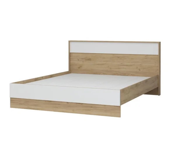 Кровать Ирис КР-03 1,6 дуб крафт золотой/белый