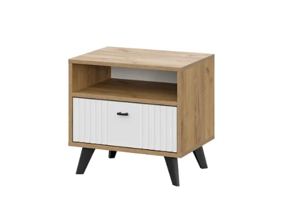 Тумба прикроватная Милан дуб золотой/белый матовый