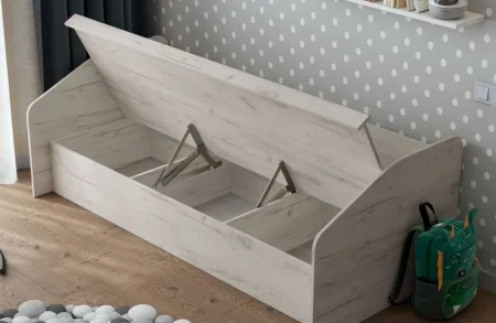 Кровать с подъемным механизмом Радуга дуб крафт белый