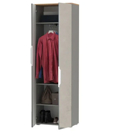 Шкаф для одежды Октава 13.338 серый графит/дуб крафт золотой