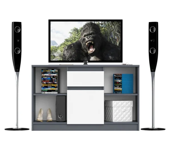 Тумба ТВ МТВ 1204.1 графит/белый Тумба ТВ МТВ 1204.1 графит/белый