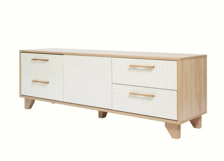 Тумба под ТВ со створкой Копенгаген дуб сонома/белый матовый