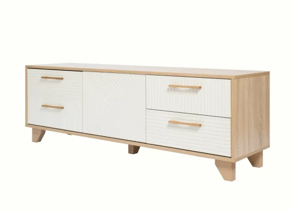 Тумба под ТВ со створкой Копенгаген дуб сонома/белый матовый